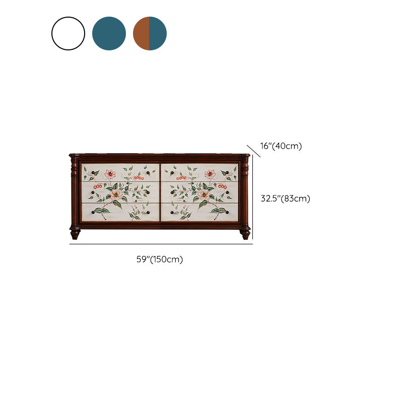 Solid Wood Lingerie Chest Traditional Horizontal Storage Chest