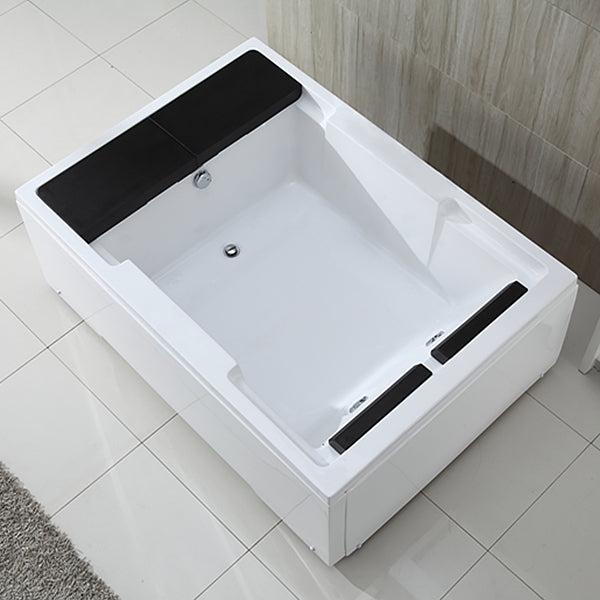 Modern Freestanding Bath Acrylic Soaking Square Back to Wall Bathtub