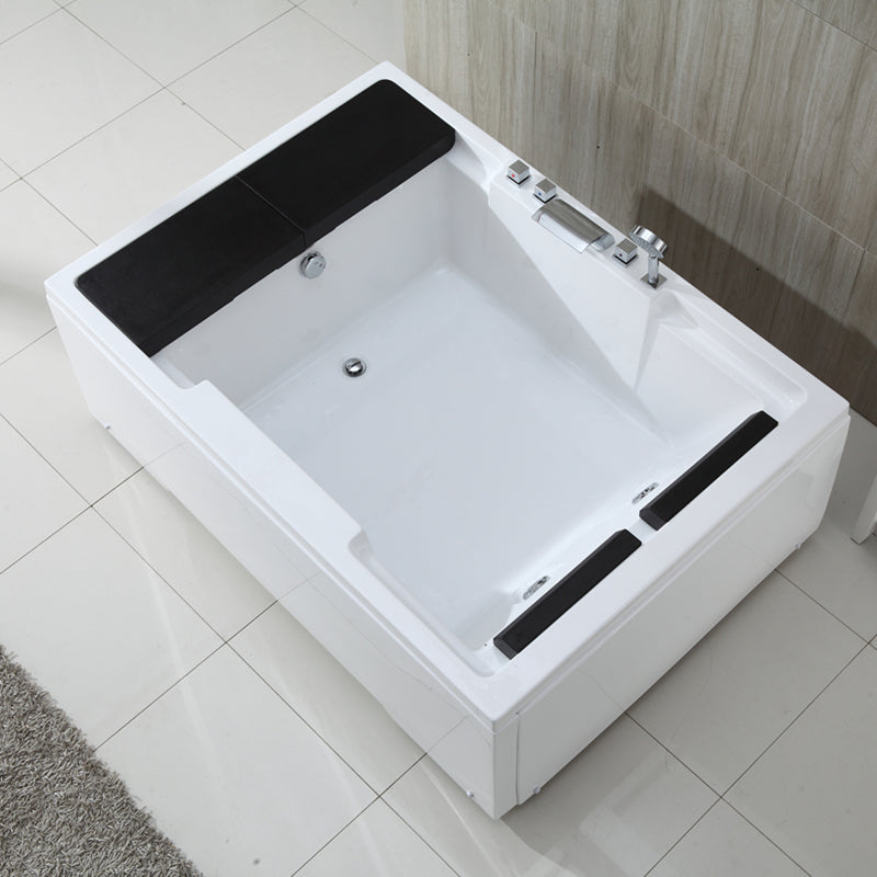 Modern Freestanding Bath Acrylic Soaking Square Back to Wall Bathtub