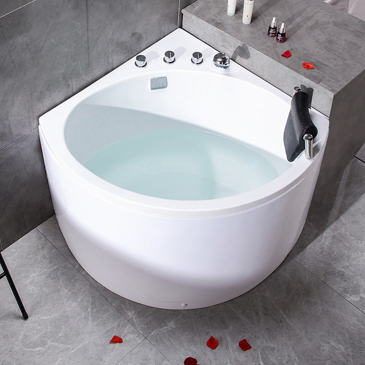 Modern 25.59-inch Tall Acrylic Tub Soak Corner White Bathtub