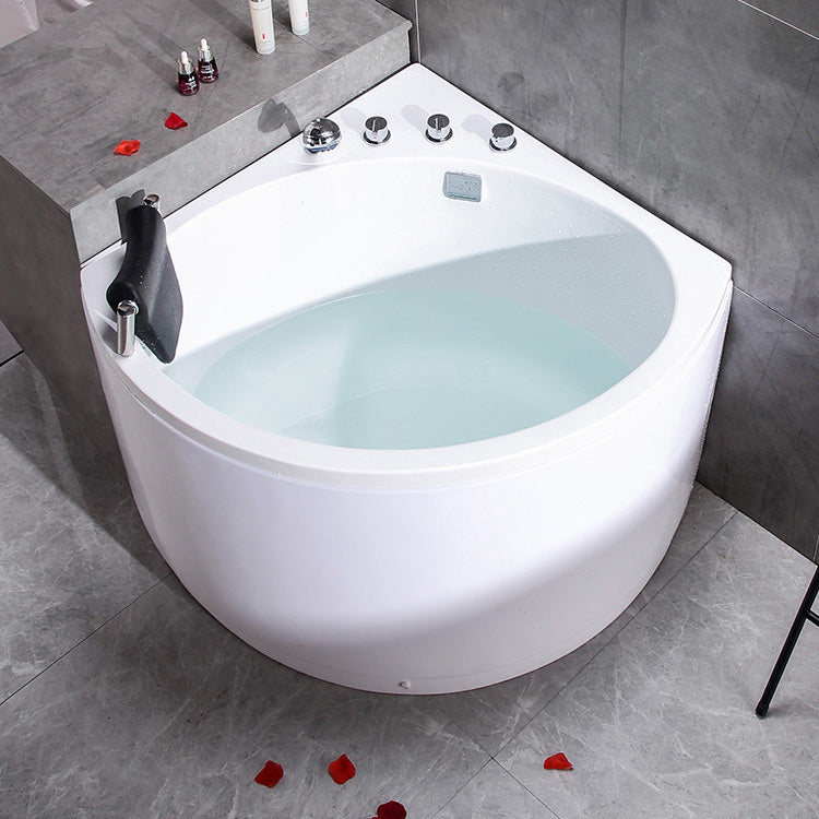 Modern 25.59-inch Tall Acrylic Tub Soak Corner White Bathtub