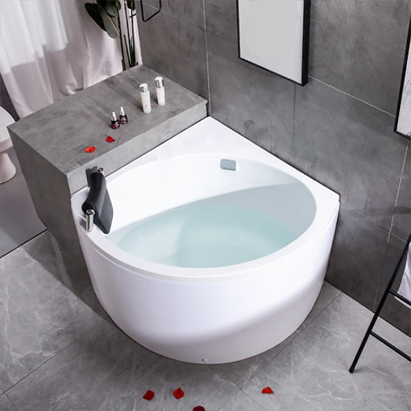 Modern 25.59-inch Tall Acrylic Tub Soak Corner White Bathtub