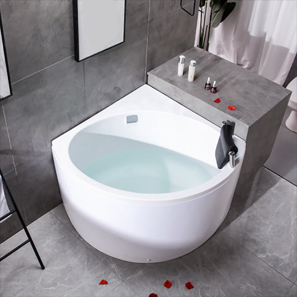 Modern 25.59-inch Tall Acrylic Tub Soak Corner White Bathtub