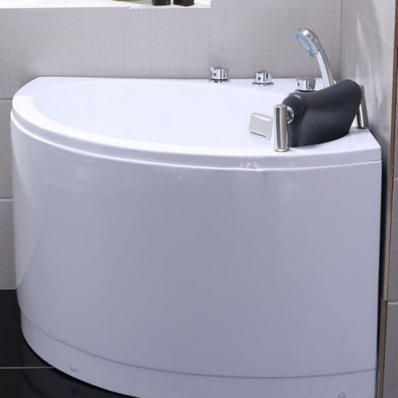 Modern 25.59-inch Tall Acrylic Tub Soak Corner White Bathtub