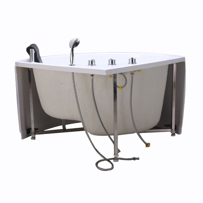 Modern 25.59-inch Tall Acrylic Tub Soak Corner White Bathtub