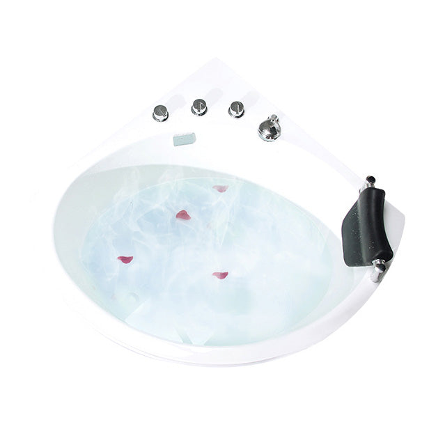 Modern 25.59-inch Tall Acrylic Tub Soak Corner White Bathtub