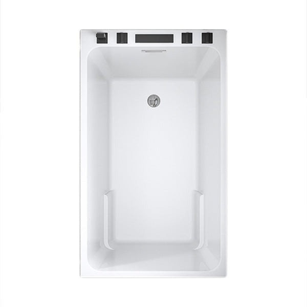 Rectangular Drop-in Acrylic Bathtub White Modern Back to Wall Bathtub (Board not Included)