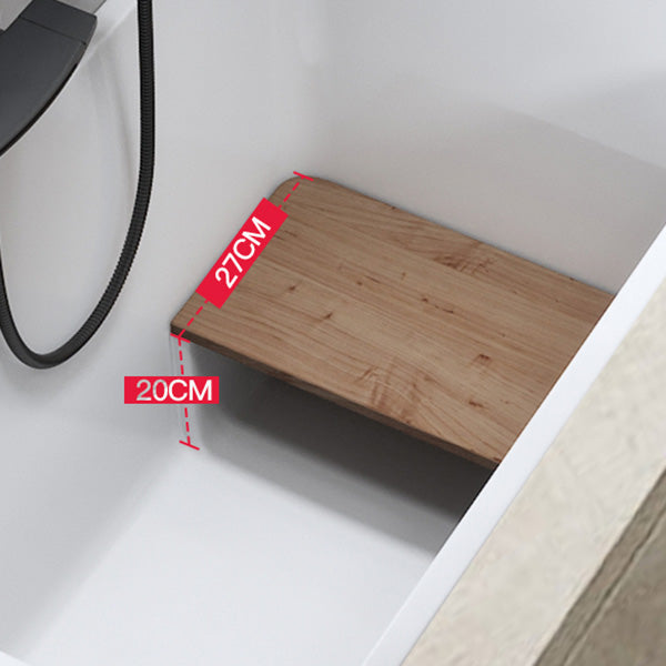 Rectangular Drop-in Acrylic Bathtub White Modern Back to Wall Bathtub (Board not Included)