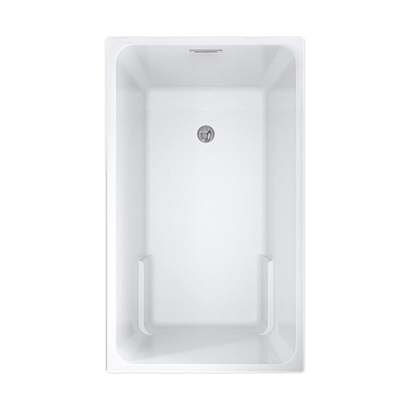 Rectangular Drop-in Acrylic Bathtub White Modern Back to Wall Bathtub (Board not Included)