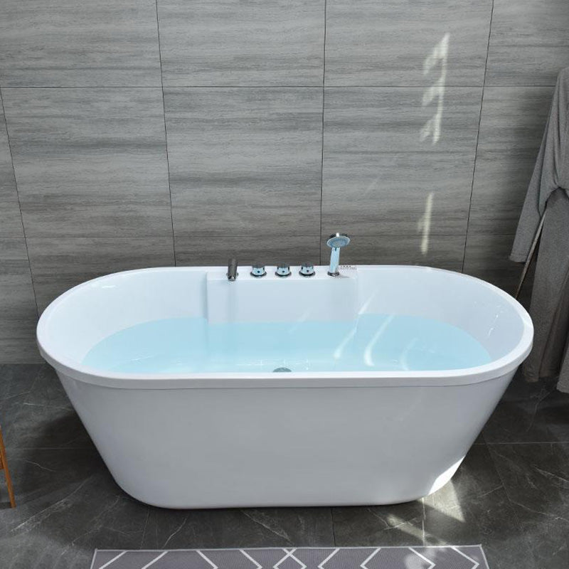 Acrylic Bath Soaking Back to Wall White Bathtub , 29.53-inch Wide