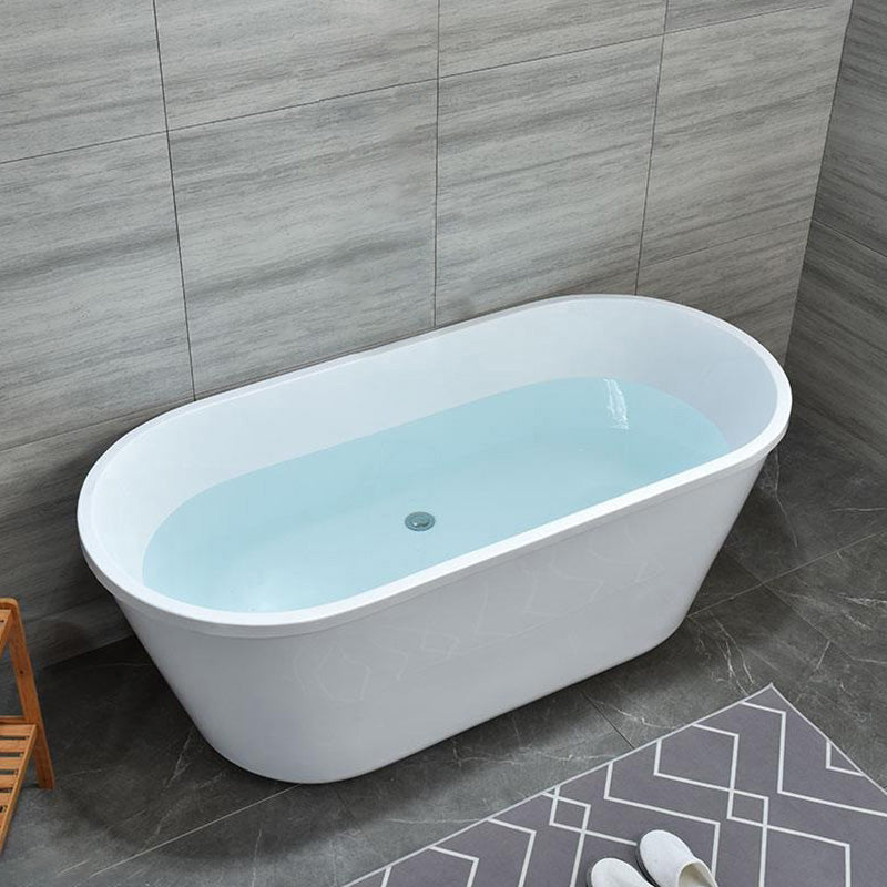 Acrylic Bath Soaking Back to Wall White Bathtub , 29.53-inch Wide