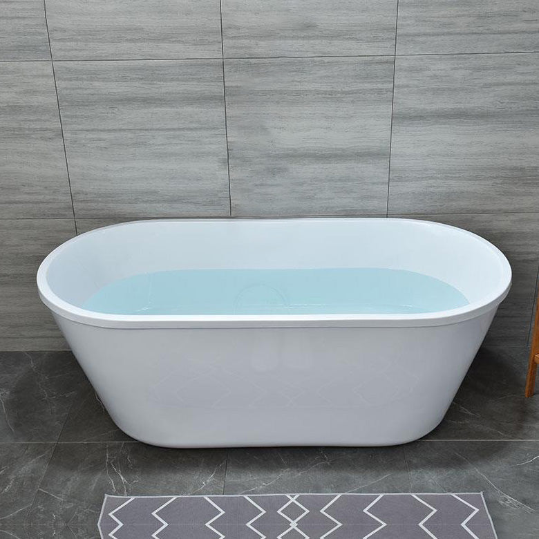 Acrylic Bath Soaking Back to Wall White Bathtub , 29.53-inch Wide