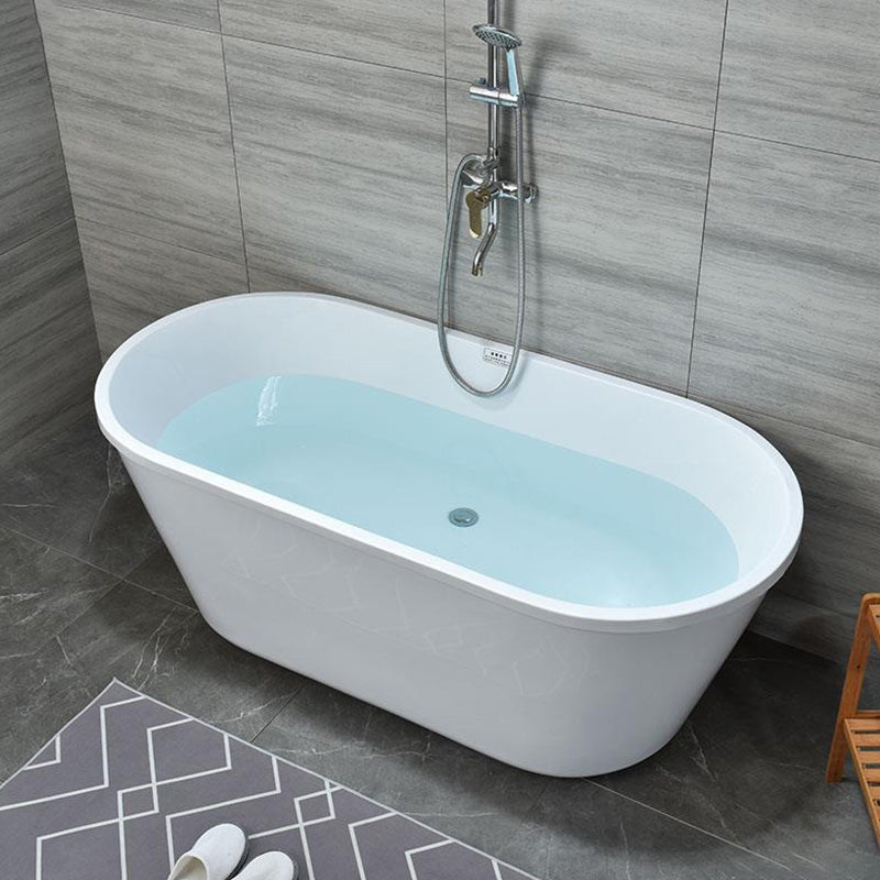 Acrylic Bath Soaking Back to Wall White Bathtub , 29.53-inch Wide