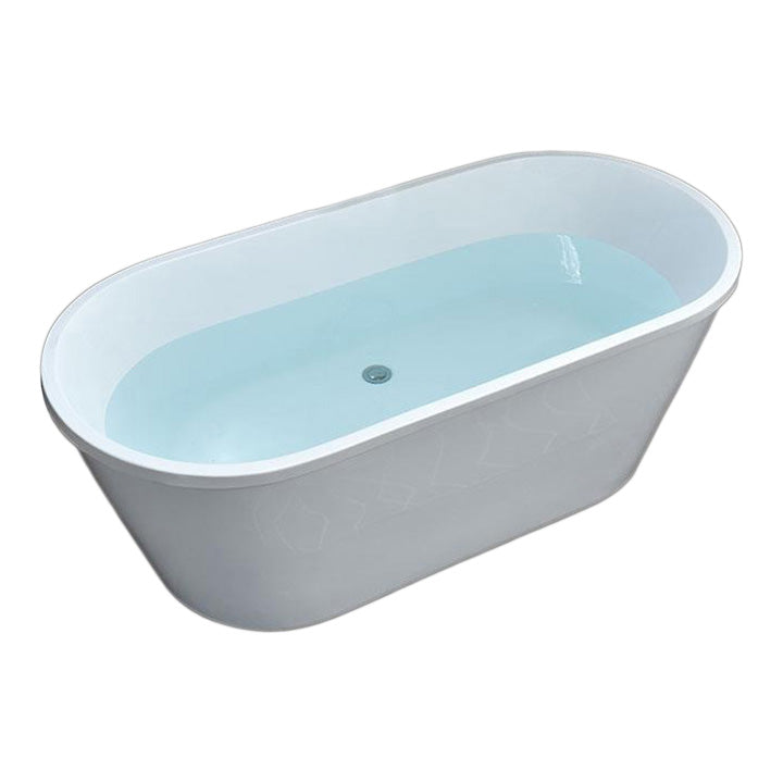 Acrylic Bath Soaking Back to Wall White Bathtub , 29.53-inch Wide
