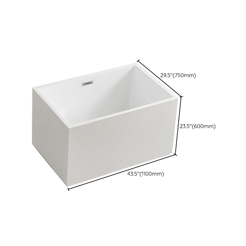 Rectangular Soaking Bathtub Antique Finish Back to Wall Bath Tub