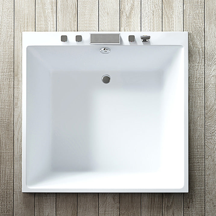 Acrylic Bath Drop-in Soaking Square Modern Center-Front Bathtub