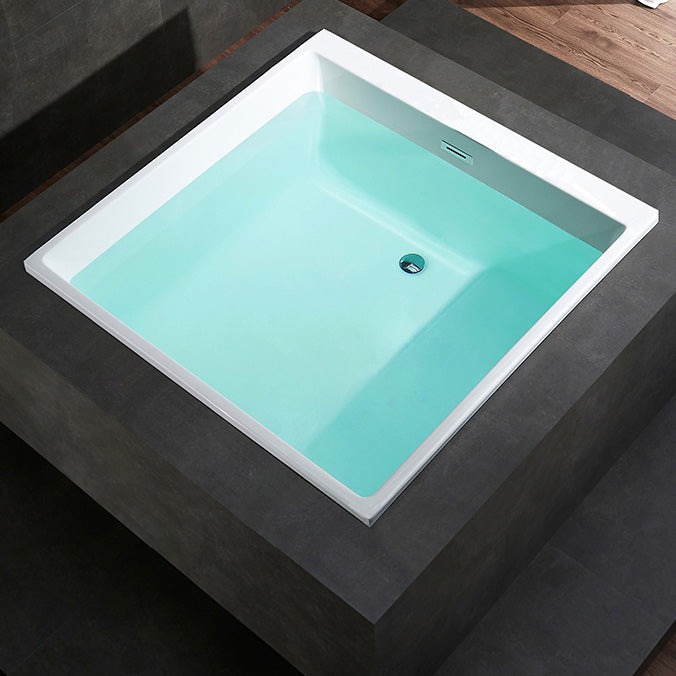 Acrylic Bath Drop-in Soaking Square Modern Center-Front Bathtub