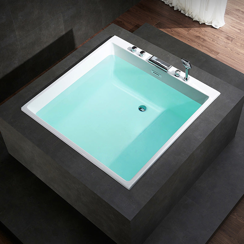 Acrylic Bath Drop-in Soaking Square Modern Center-Front Bathtub