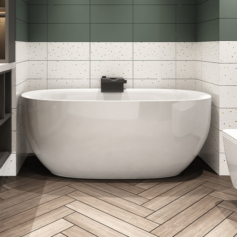 Acrylic Bathtub White Freestanding Soaking Bathtub , 23.62-inch Tall