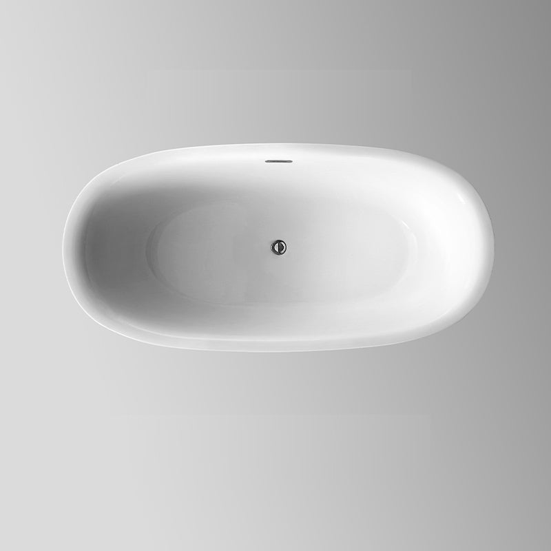 Acrylic Bathtub White Freestanding Soaking Bathtub , 23.62-inch Tall