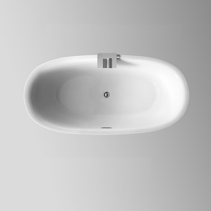 Acrylic Bathtub White Freestanding Soaking Bathtub , 23.62-inch Tall
