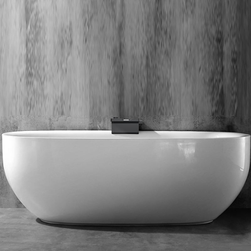 Acrylic Bathtub White Freestanding Soaking Bathtub , 23.62-inch Tall