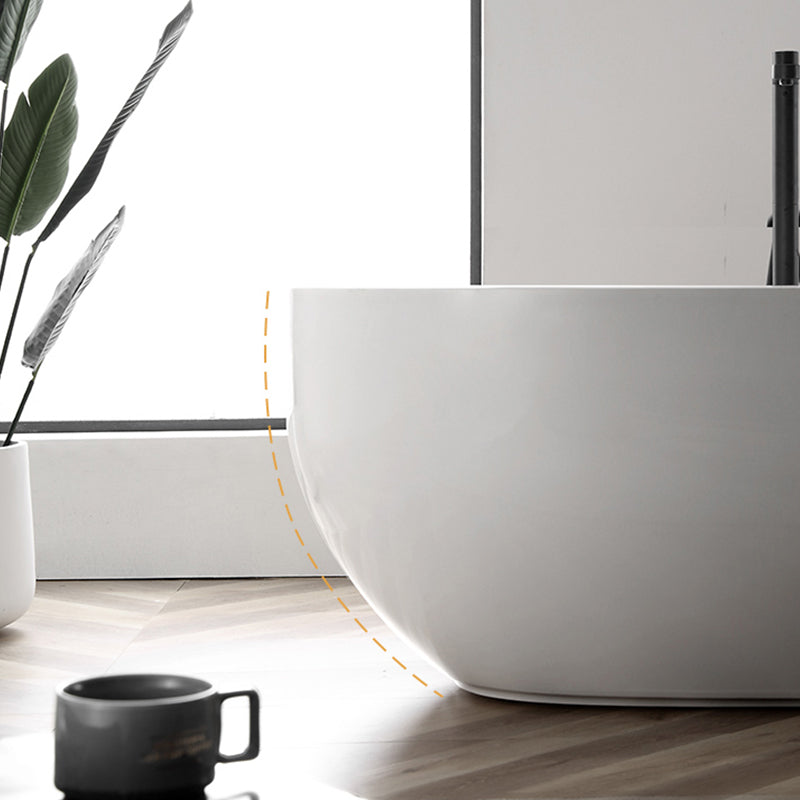 Acrylic Bathtub White Freestanding Soaking Bathtub , 23.62-inch Tall
