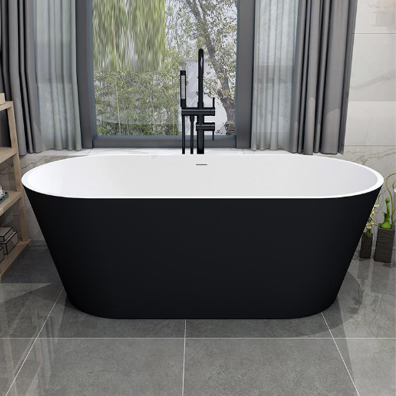 Stone Soaking Bathtub Antique Finish Oval Back to Wall Bath Tub (Faucet not Included)