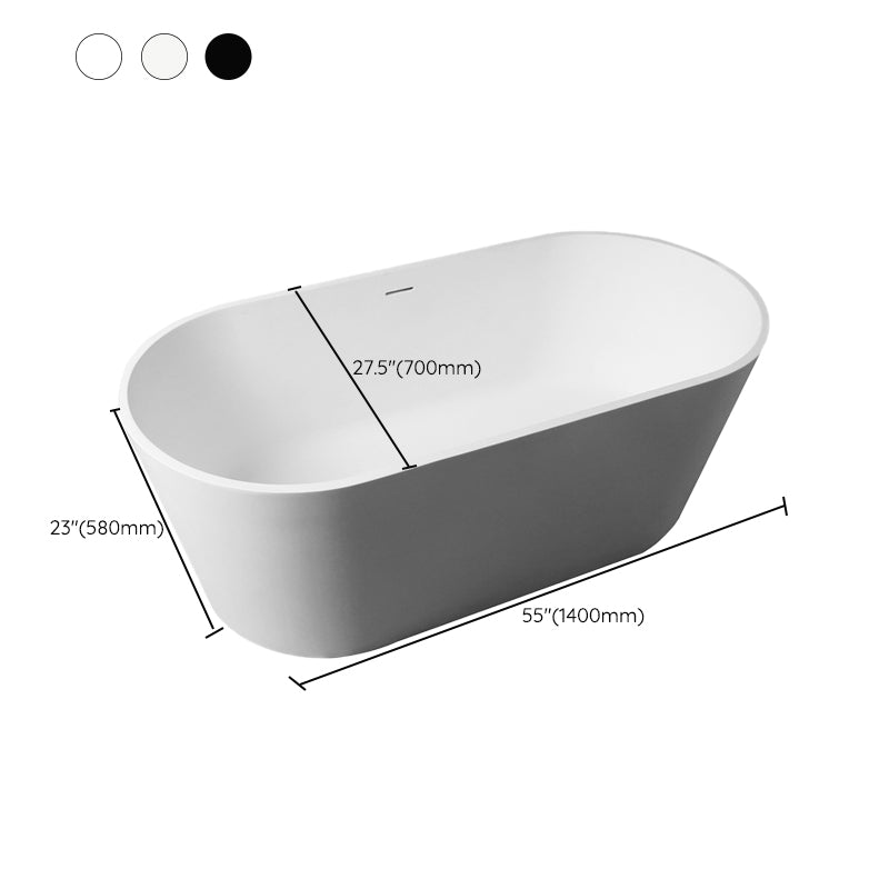 Stone Soaking Bathtub Antique Finish Oval Back to Wall Bath Tub (Faucet not Included)