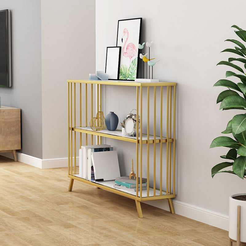 Contemporary Style Bookshelf Open Back Standard Metal Bookcase for Study Room