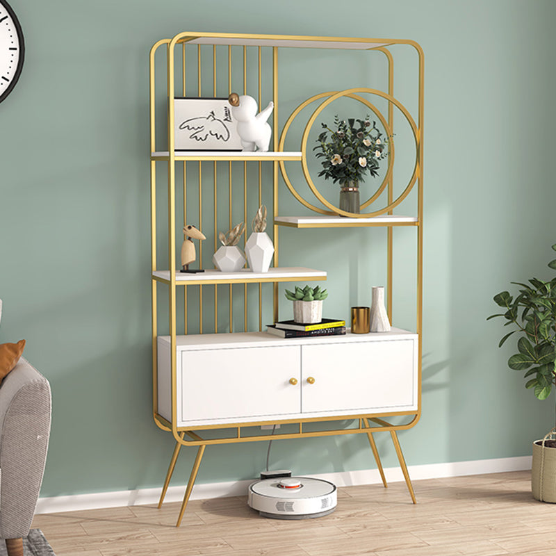 Open Back Standard Bookshelf Metal Bookcase with Shelves for Study Room