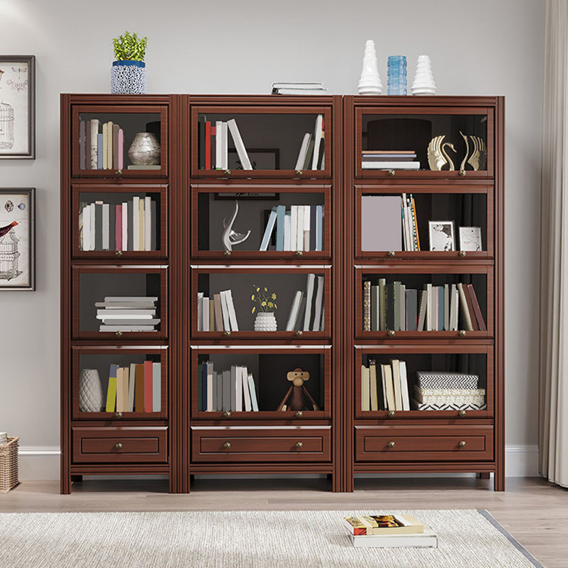 Modern Style Closed Back Standard Bookshelf Wooden Bookcase for Study Room
