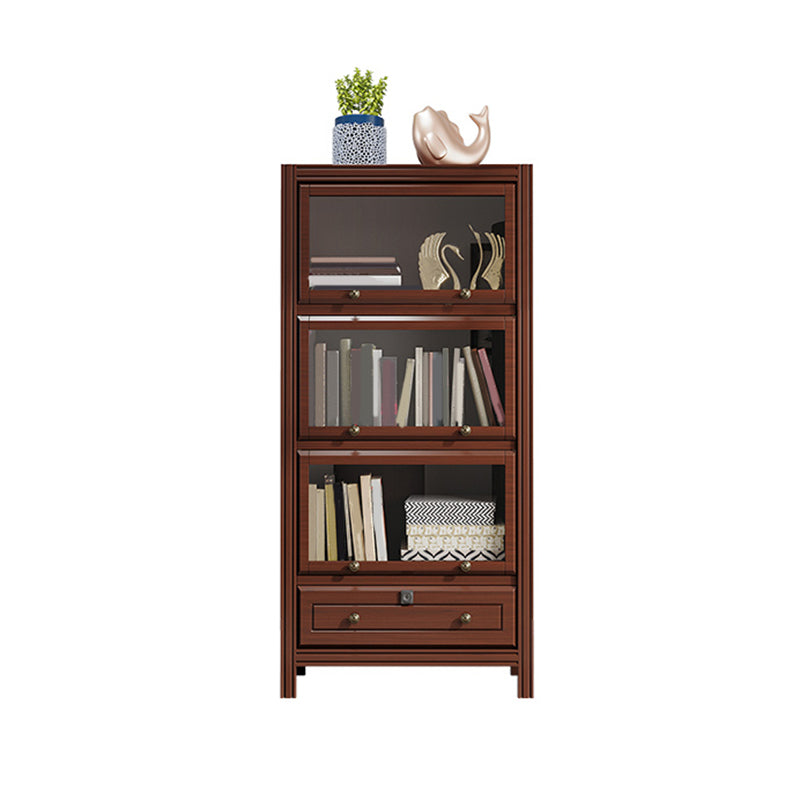 Modern Style Closed Back Standard Bookshelf Wooden Bookcase for Study Room