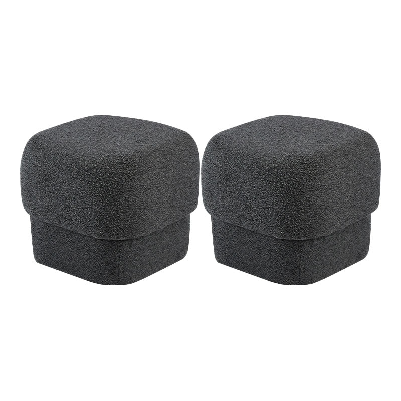 Solid Color Flannel Standard Stool Modern Simple Square Upholstered Stool