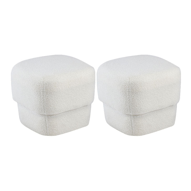 Solid Color Flannel Standard Stool Modern Simple Square Upholstered Stool