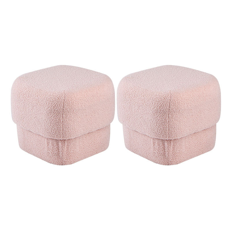 Solid Color Flannel Standard Stool Modern Simple Square Upholstered Stool