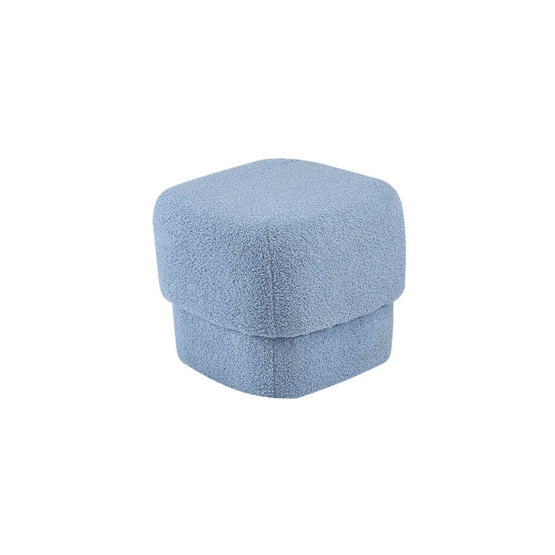Solid Color Flannel Standard Stool Modern Simple Square Upholstered Stool