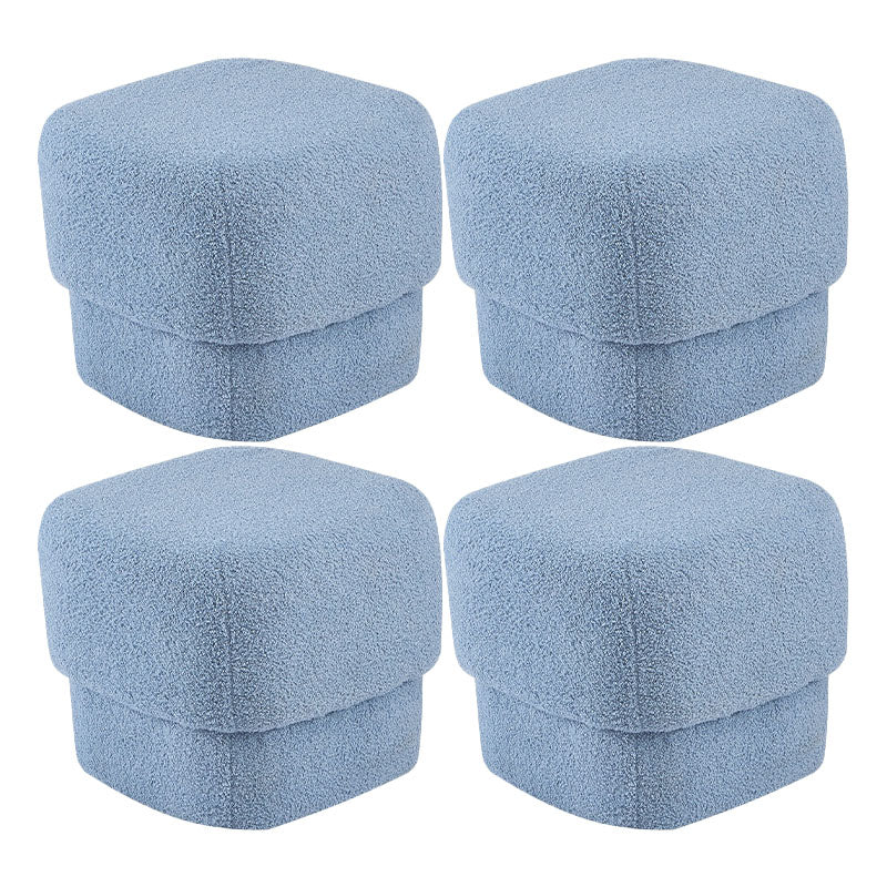 Solid Color Flannel Standard Stool Modern Simple Square Upholstered Stool