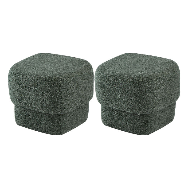 Solid Color Flannel Standard Stool Modern Simple Square Upholstered Stool