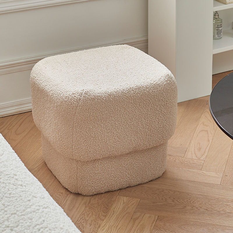 Solid Color Flannel Standard Stool Modern Simple Square Upholstered Stool