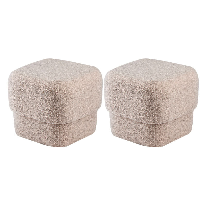 Solid Color Flannel Standard Stool Modern Simple Square Upholstered Stool