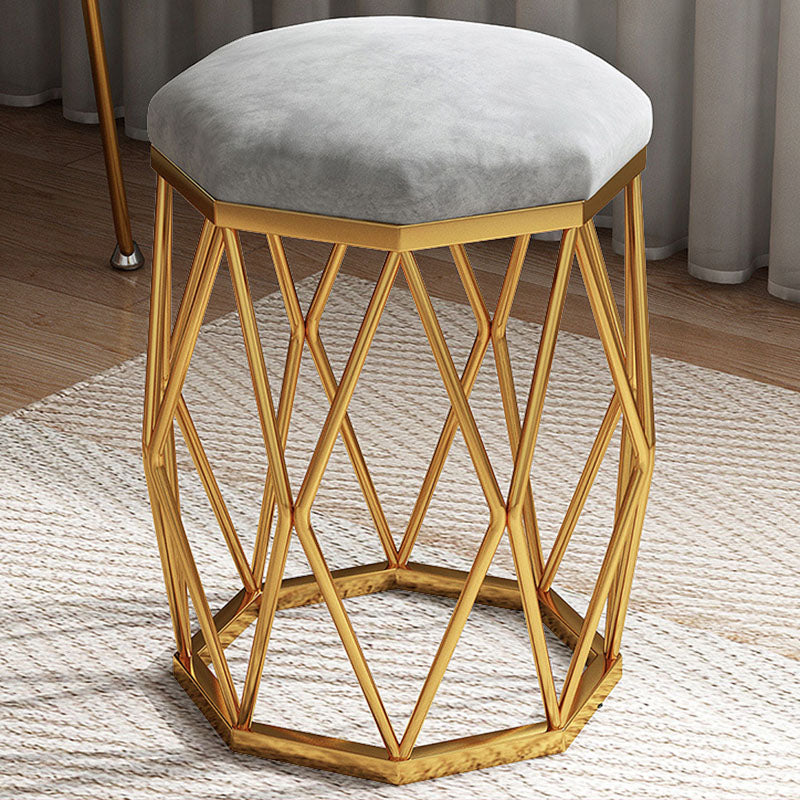Solid Color Flannel Standard Stool Modern Simple Upholstered Stool