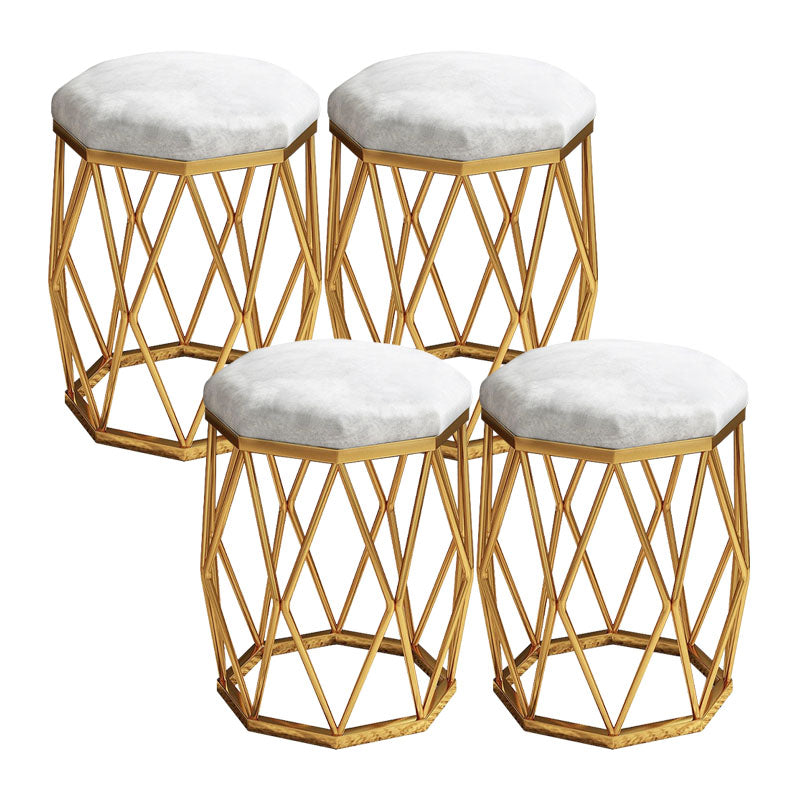 Solid Color Flannel Standard Stool Modern Simple Upholstered Stool