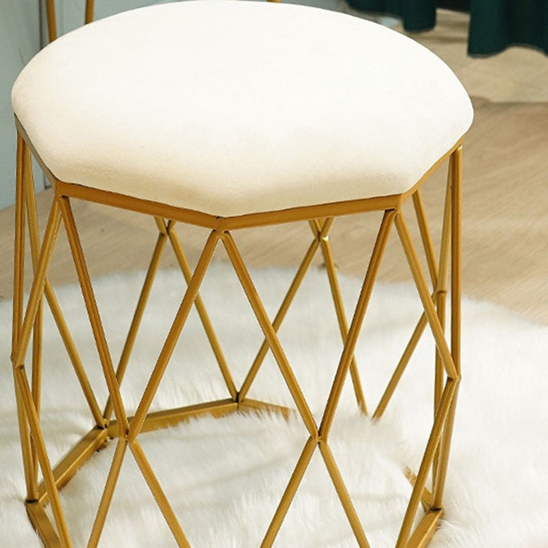 Solid Color Flannel Standard Stool Modern Simple Upholstered Stool