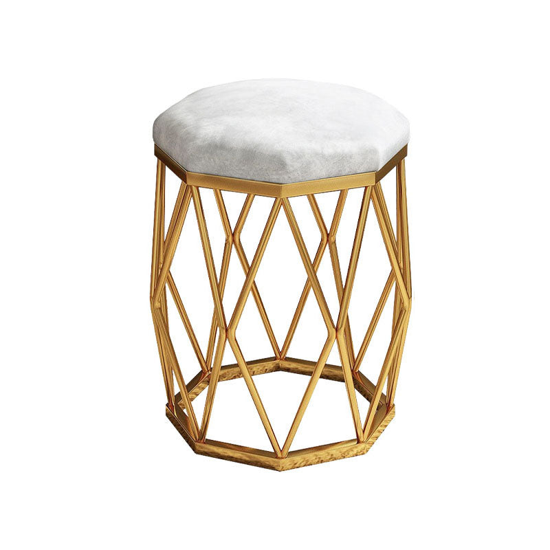 Solid Color Flannel Standard Stool Modern Simple Upholstered Stool