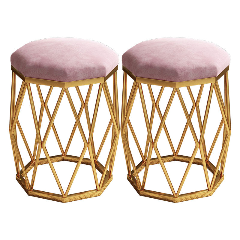 Solid Color Flannel Standard Stool Modern Simple Upholstered Stool