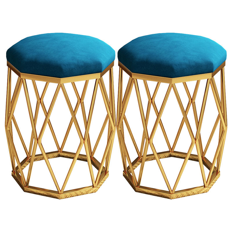 Solid Color Flannel Standard Stool Modern Simple Upholstered Stool