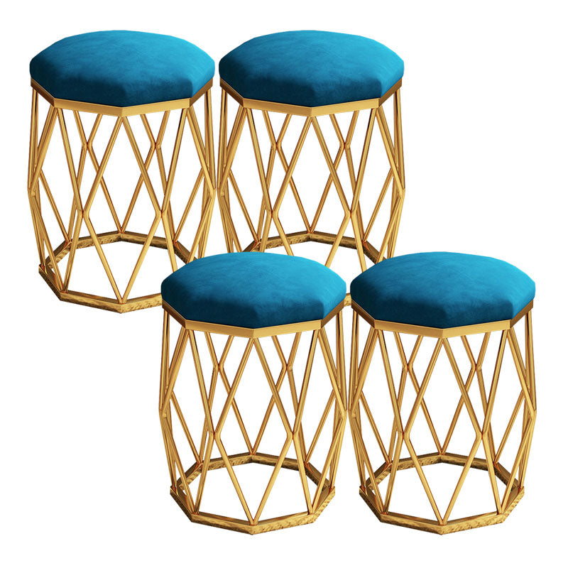 Solid Color Flannel Standard Stool Modern Simple Upholstered Stool