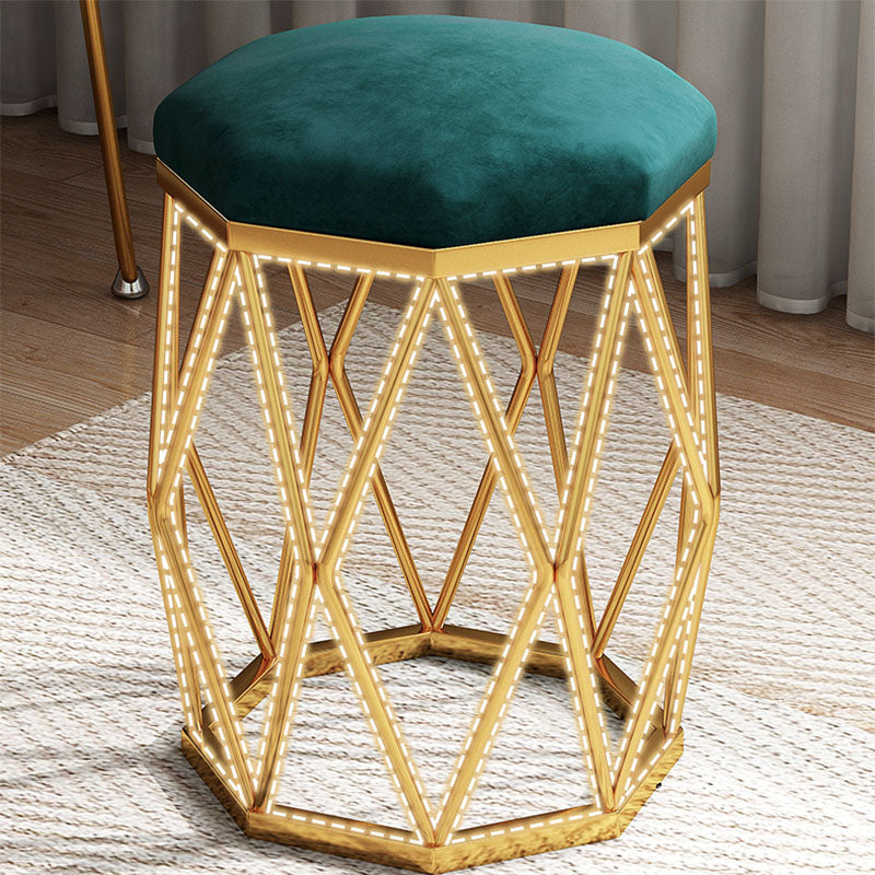 Solid Color Flannel Standard Stool Modern Simple Upholstered Stool