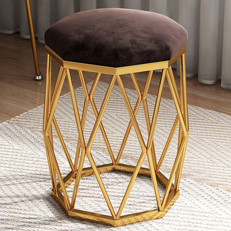 Solid Color Flannel Standard Stool Modern Simple Upholstered Stool